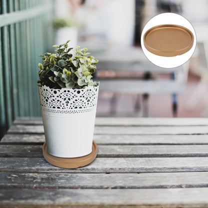 2PCS Gold Ceramic Plant Saucer 6 Inch Round Tray for Succulents, Indoor & Outdoor Plant Flower Pot Drip Tray for Water Drainage