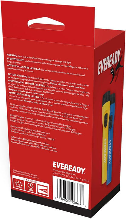 EVEREADY LED Flashlights (16-Pack), Bright Flashlights for Emergencies and Camping Gear, Flash Light with AA Batteries Included, Blue/Yellow (16-Pack)