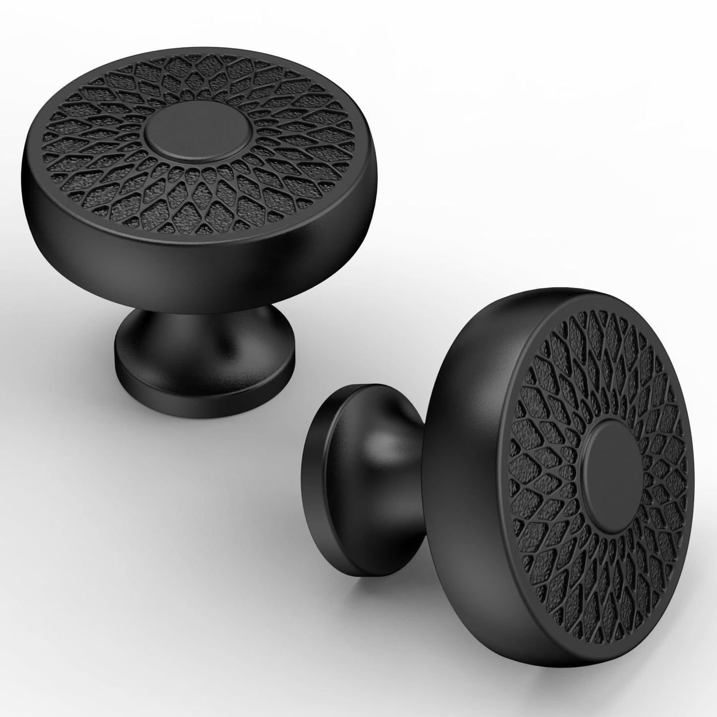 Asidrama 10 Pack Matte Black Cabinet Knobs Kitchen Cabinet Pulls Black Drawer Hardware for Bathroom Cabinets 1129