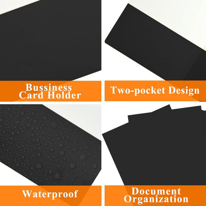 50Pcs Black Two-Pocket Heavyweight File Folder,Letter Size,Paper File Folder for School Office Home Bussines