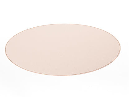 Nikalaz Oval Placemats Set (Pack of 4) Recycled Leather Table Mats 18 x 13 inches (45.7 x 33 Centimeters), Kitchen Dining Table Décor by Nikalaz (Beige - Creamy White)