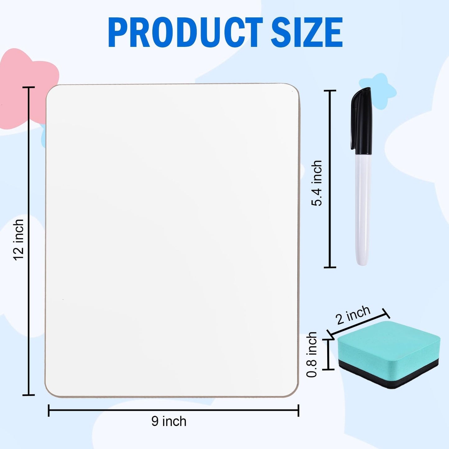 COYMOS 26 Pack Small Dry Erase Boards Classroom Pack 12 x 9 Inch Double Sided Mini White Boards Dry Erase LapBoards for Teacher Supplies with 26 Erasers and 26 Markers