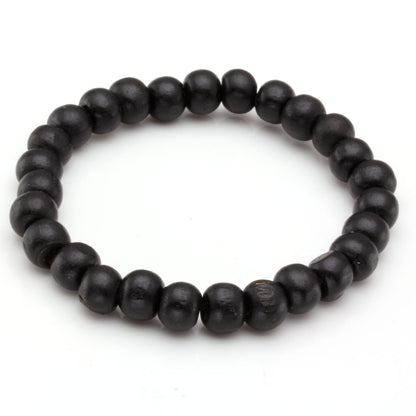 Eigso 6 Pcs Braided Leather Bracelets for Men and Women Punk Biker Cuff Bracelet Adjustable with Wood Beads