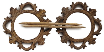 eTroves 7 Inch Wood Curtain Tiebacks Drapery Holdback Set of 2 - Antique Wooden Curtain Hooks, Handmade Rustic Decorative Curtain Holdbacks, Modern Drapery Tiebacks, Brown