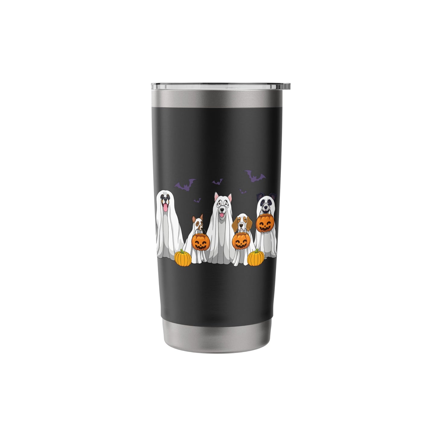 Halloween Dogs Ghost Pumpkins Spooky Dog Lover Gift Stainless Steel Insulated Tumbler
