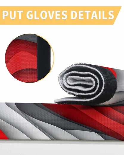 Red Black White Refrigerator Door Handle Covers Set of 2 for Dishwasher Microwave Oven Fridge Stove Appliance Door Handles,Abstract Geometric Grey Beach Stripe Washable Kitchen Bathroom Decor