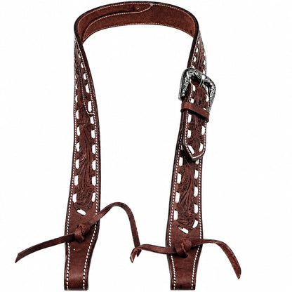Ranch Hand Leather Split Ear Headstall - Western Horse Bridle with Buckstitch - Full Grain Leather Headstall for Quarter Horses, Rodeo & Ranch Use