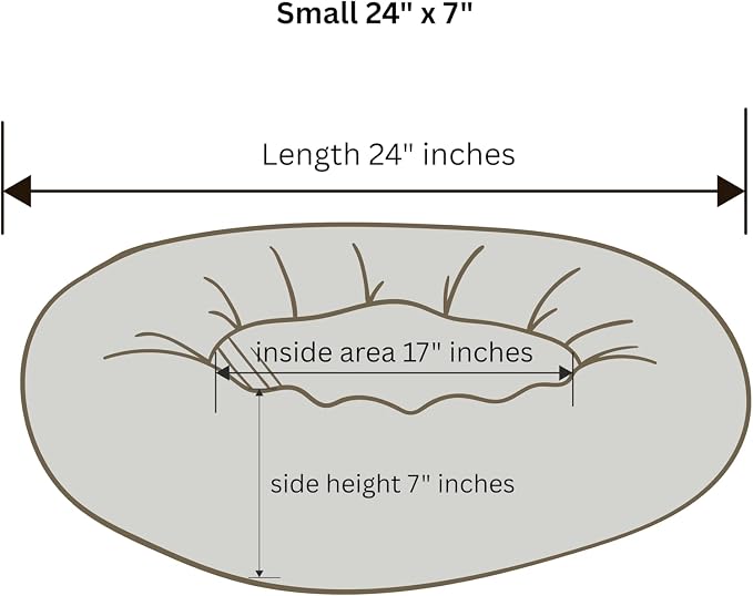 Organic Cotton Canvas Dog Bed: Removable Cover, Natural Fill - Made in USA (Cow Print Black White, Small 24" x 7" inches)