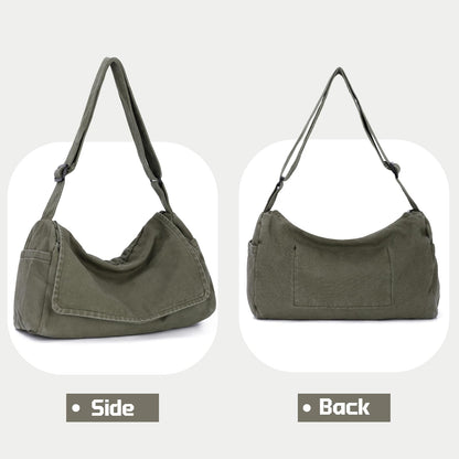 Freie Liebe Canvas Messenger Bag for Women and Men Casual Satchel Crossbody Shoulder Sling Bags
