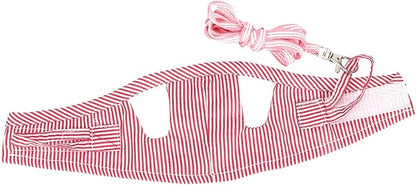 Squirrel Vest Harness, Soft Cotton Clothes for Guinea Pig and Small Pets, Adjustable Outdoor Vest and Leash Set for Small Animal Walking (S)