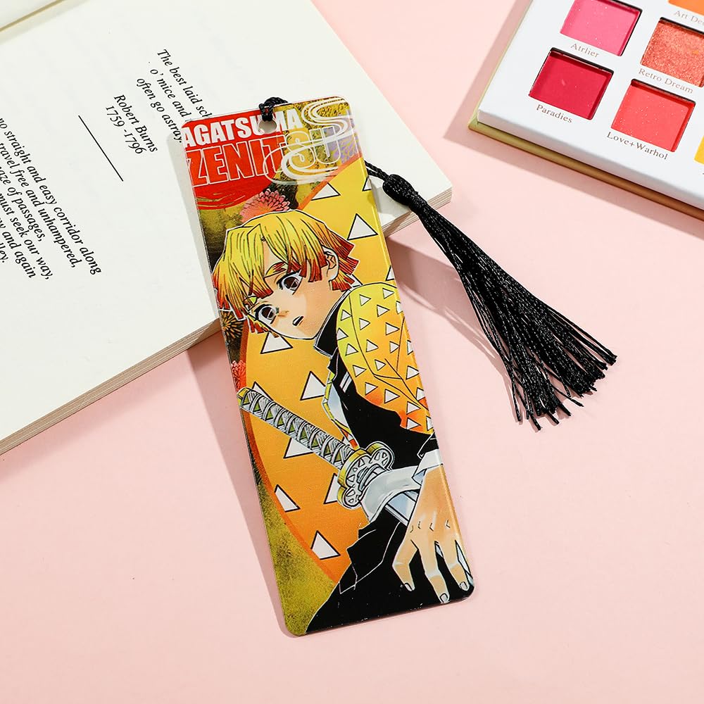 Anime Demon Kamado Acrylic Bookmark - Anime Tanjiron Zenitsu Giyuu Kyoujurou Figure Page Mark Reading Tool, Holiday Gifts for Reading Fans Book Lovers Bookworm (6pcs Style A)
