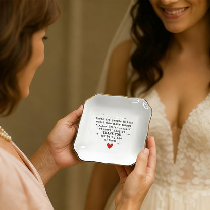 Inspirational Jewelry Dish Tray Gift – Ceramic Ring Holder with Thank You Message, Trinket Tray for Women, Appreciation Gift for Friends, Coworkers, Teachers, Home Decor