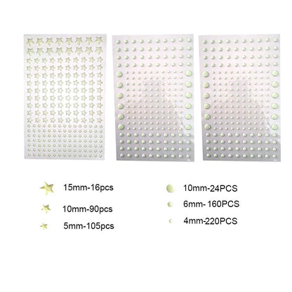 Quanhaigou Realistic 3D Domed Stars Glow in The Dark,615 pcs Dots Stars for Starry Sky, Stickers for Ceiling and Wall Decals, Perfect for Kids Bedding Room Party Birthday Gift(615 pcs)