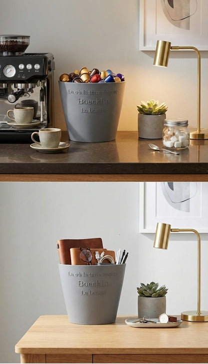 WDoptFY Modern Sleek Indoor Outdoor Pots for Artificial Flowers, Plant Pot for Fake/Faux Flowers, Versatile Decorative Desktop Vessel/Cachepot/Bin, Planter Vase, 1-PC, No Drainage Hole (Drillable)