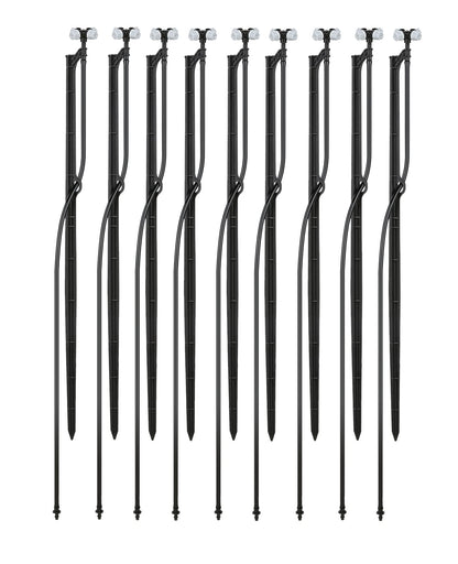 Drip Irrigation Misting Sprinkler Emitter on Spike Assembly, 9 Sets Micro Spray Mister with Stake and 1/4 inch Tubing for Cooling Humidification Nursery Landscape