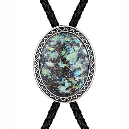 HUABOLA CALYN Bolo tie for Men Western Cowboy Leather Necktie Halloween Costume Bolo ties for Women (4# Opal)