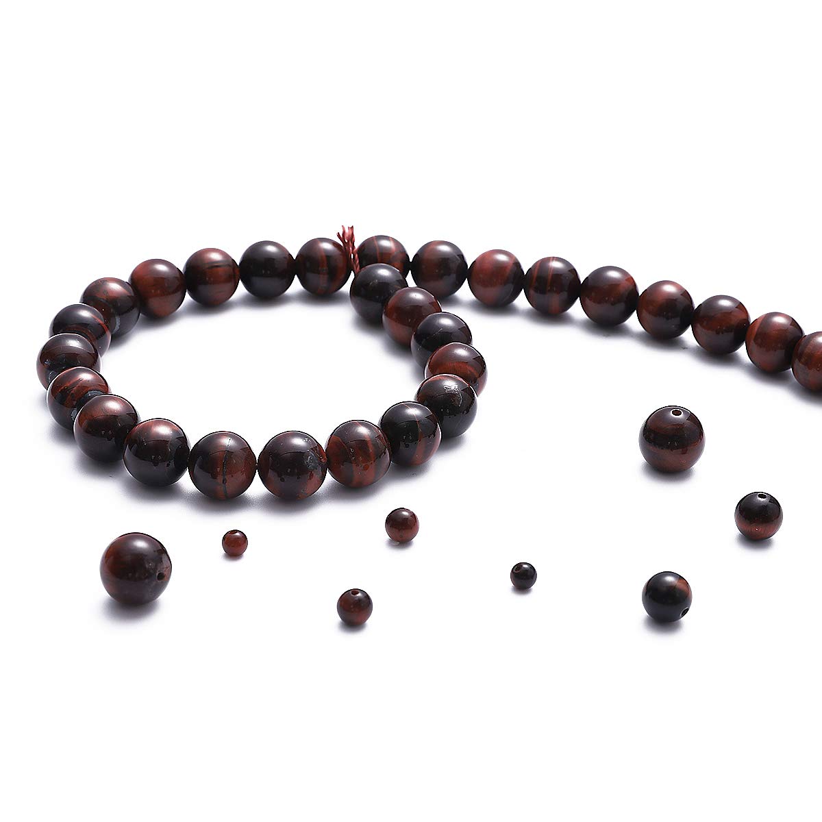 BEADIA Natural Red Tiger Eye Stone Round Loose Semi Gemstone Beads for Jewelry Making 4MM 89PCS