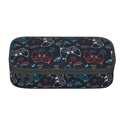Aoojanu Video Game Controller Large Pencil Case With Zipper Compartments Stationery Pencil Bag For Kids Teens Students School Supplies