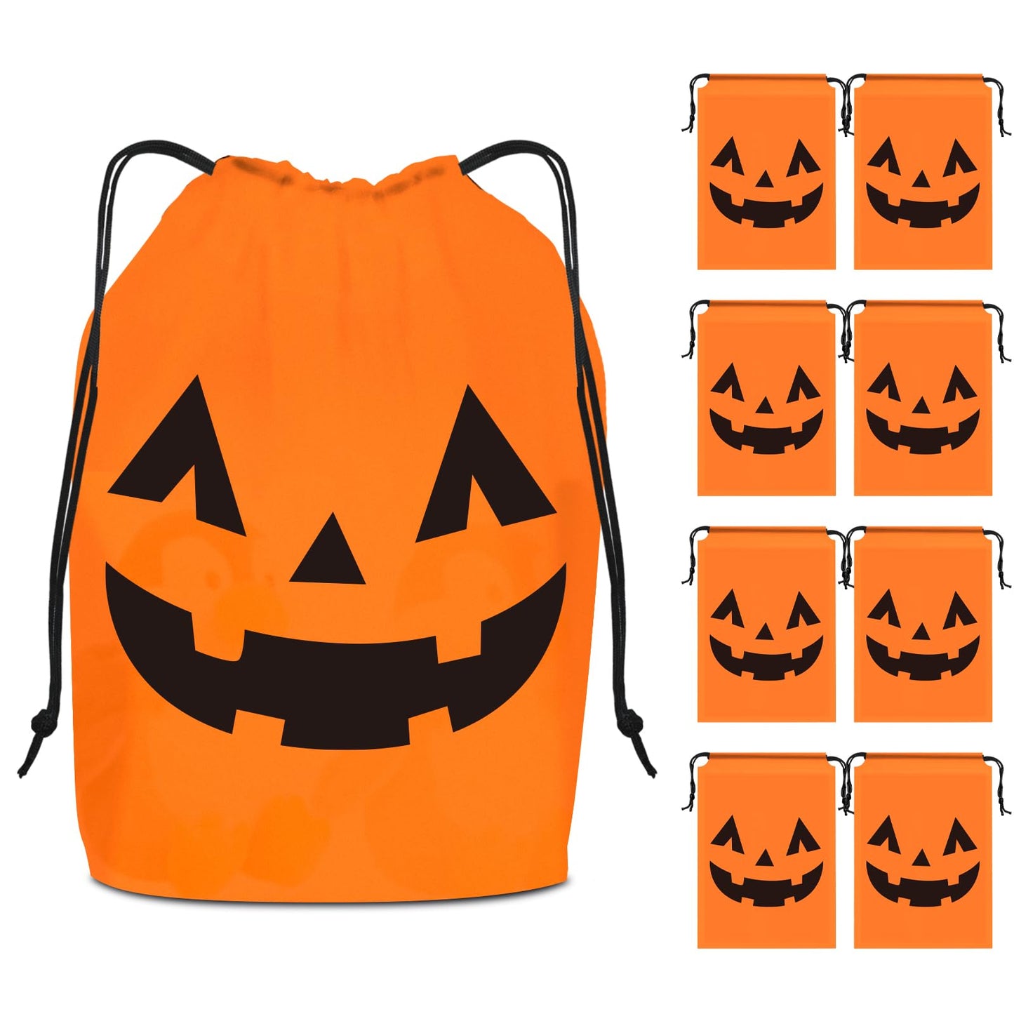 KERINGO 50 Pack Halloween Trick or Treat Party Favors Drawstring Party Favor Bags Translucent frosted Halloween Goodie Bags Gift Packaging Storage for Kids Boys Birthday Supplies 7.08 x 9.84 Inch