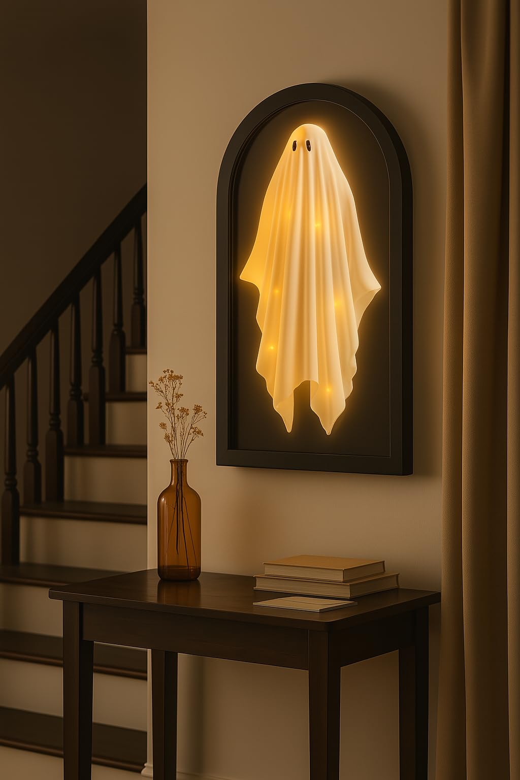 Adouiry Halloween Hologram Haunted Ghost Mirror - Novelty Ghost Silhouette Decal for Mirror - Halloween Decorations Indoor Spooky Home Decor