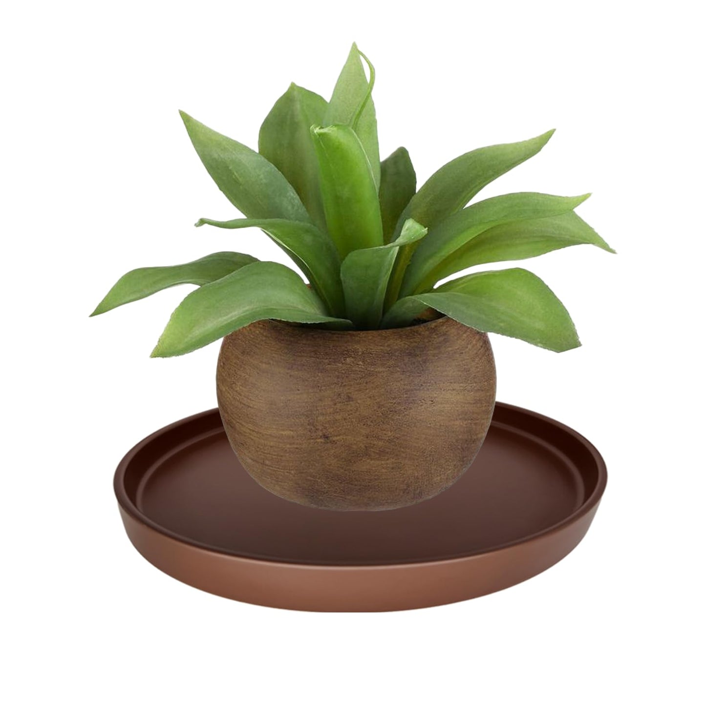 2 Pack Ceramic Plant Saucer Pot Tray 6 Inch, Planter Saucers 4 5 6 7 8 9 10 11 12 13 Inch for Indoors Outdoor, Durable Sturdy Flower Drainage drip Water Tray for Glazed Pots Base (6.4 Inch-Brown)