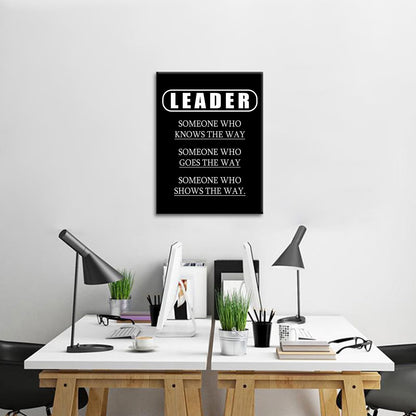 Motivational Canvas Wall Art Leader Entrepreneur Quotes Poster Print Inspirational Pictures Painting for Office Class Room School Wall Decoration Stretched and Framed [18''Wx24''H]