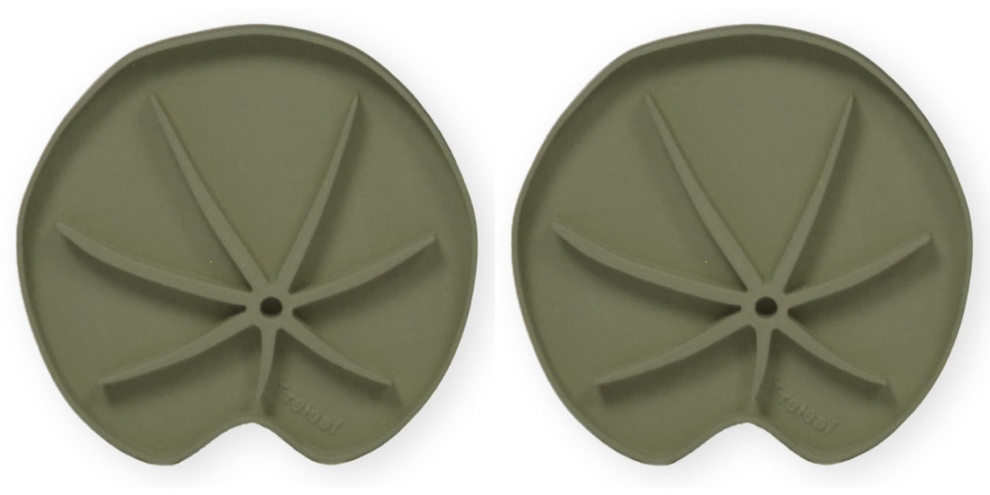 Treleaf Lili Sausr™ – 6" Lily Pad Shaped Plant Saucer & Drip Tray (Set of 2) – Decorative Humidity Tray & Spill Catcher for Indoor Houseplants – 3D Printed Eco-Friendly Design - Green