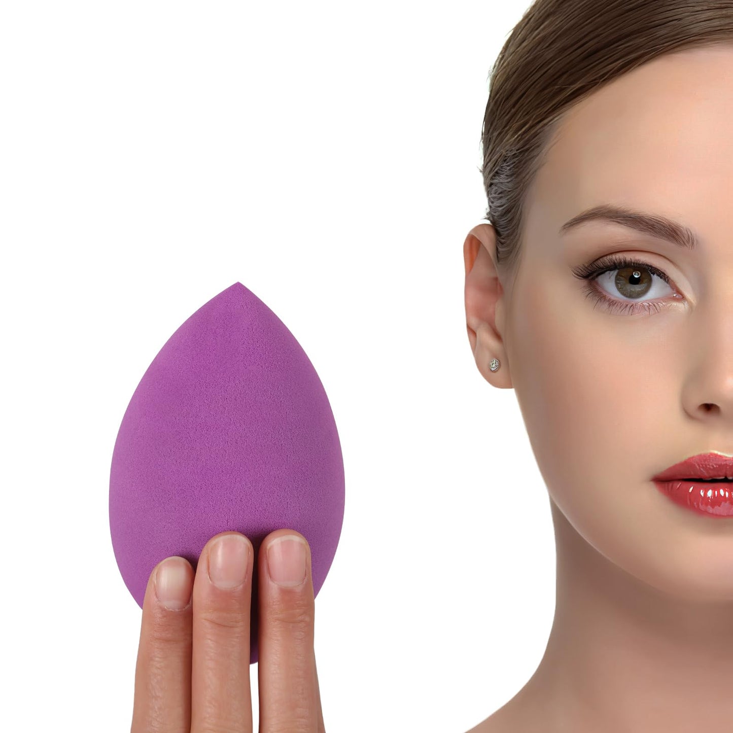 XL EXTRA LARGE Make Up Beauty Sponges Blender-Product contains: 1x Small(8cm) 1xExtra Large(11cm) and 2 Sponge Holder-for Face Body, Blush Cream, Liquid Foundation Powder Application, Ivory