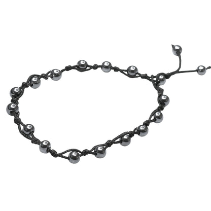 Amazing Gemstone Hematite Anklet Ankle Bracelets for Women - Waterproof Beaded Healing Crystal Anklets, Plus Size Chakra Gemstone Bead Anklet (Stretchy Adjustable - Hand Knotted)