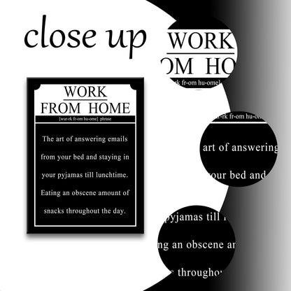 Motivational Canvas Wall Art Work from Home Entrepreneur Quotes Poster Print Inspirational Pictures Painting for Office Class Room School Wall Decoration Stretched and Framed [18''Wx24''H]