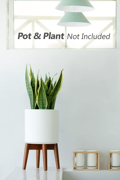 Mkono Plant Stand Mid-Century Modern Indoor (Plant and Pot NOT Included) Flower Holder Home Decor, Brown