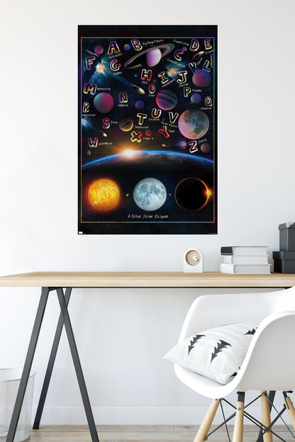 Trends International Ali Chris - The Solar System: Total Eclipse Letters Wall Poster, 34L x 22.4W, Premium Unframed Version