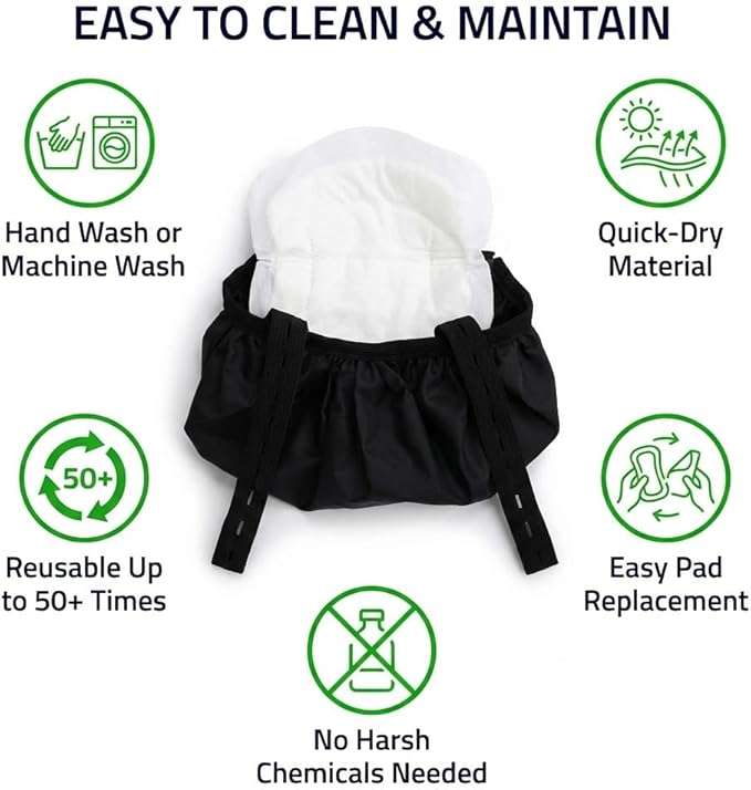 Washable Chicken Diaper Harness with Poop Bag | Leak-Resistant Adjustable Vest for Hens Ducks, Indoor Pet Poultry, 12-Hour Dryness Tested (Large, Blue)