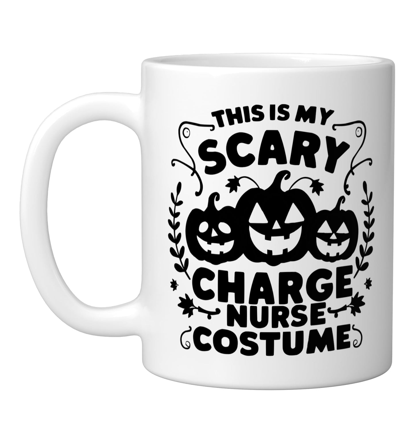 Charge Nurse Halloween Spooky Nursing Trick Or Treat Ceramic Mug, White