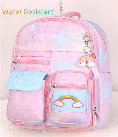 kistou Girls Backpack, School Backpacks Rainbow Student Backpa,Kawaii Kids Backpack,Book Bag for Elementary Primary School