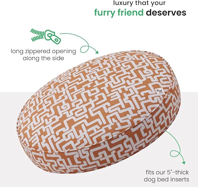 Molly Mutt Hypnotize Dog Bed Duvet Cover, GOTS-Certified 100% Organic Cotton Canvas Cover for Dog, Puppy, or Cat Bed, Durable, Washable, and Free of Harmful Chemicals, Round, 36"x5"