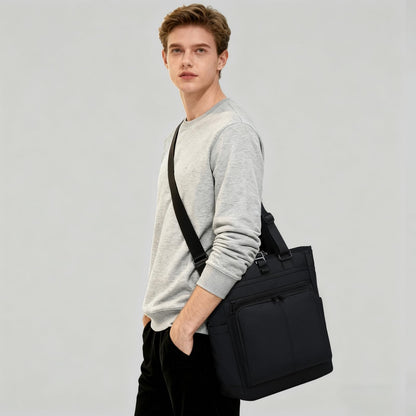 3 in 1 Convertible Backpack, Japanese Minimalist Tote Crossbody Bag, Adjustable Underarm Strap, Anti-Theft, Water Resistant Daypack Fits 15.6 Laptop for Office, Graduate Study, Travel & Casual, Black