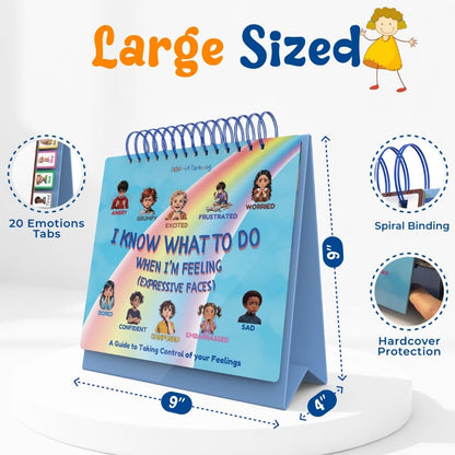 Thought-Spot Expressive Faces Flipbook | Emotions Wheel & Feelings Chart | Emotional Regulation Tool for Home, Class, Calm Down Corner | Helps Kids Learn Coping Skills | Autism Must-Have