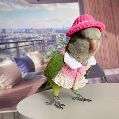Bird Diaper Flight Suit - Pink Top Bird Clothes Cosplay Photo Prop for Parrots, Lovebirds, Parakeets, Cockatiels & Small Animals (Senegal)