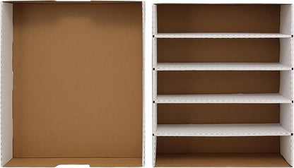 Trading Card Storage Box 5 Row,3950-count Cardboard Storage Box with 16 Pcs Dividers+24 Pcs Index Labels for Mtg, Tcg, Sports Cards (2 Pack-Large)