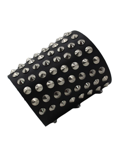 Scddboy Gothic Spike Studded Wrap Gauntlet Wristband for Men,Punk Leather Cuff Bracelet for Men