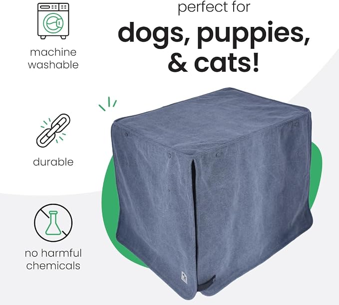 Molly Mutt Dragonstone Dog Crate Cover, GOTS-Certified 100% Organic Cotton Canvas Cover for Dog or Puppy Kennel and Cage, Washable, Free of Harmful Chemicals, XX-Large, Fits 48"x30"x33" Crate