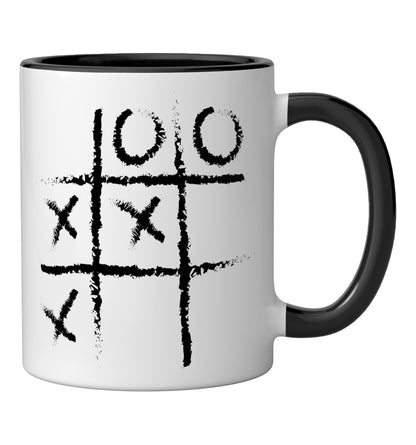 Noughts And Crosses Shirt Halloween Board Game Lazy Costume Ceramic Mug, Black/White