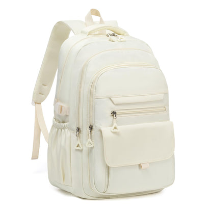 Phaoullzon Girls School Backpack for Boys, College Aesthetic Laptop Teen Bookbag for Travel,Beige