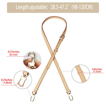 COLSEEY Genuine Vachetta Leather Crossbody strap Genuine leather Adjustable Replacement Strap for Shoulder Bag Handbag Purse(0.59 Inch Width Adjustalbe)