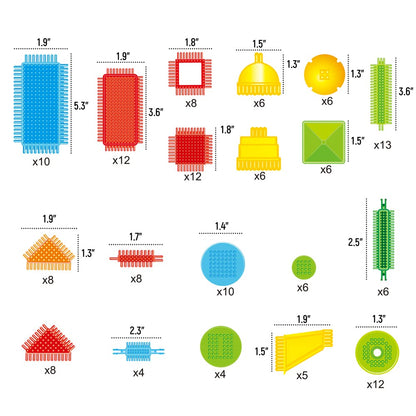 teytoy My First Baby Building Toys, 150pcs Bristle Shape 3D Building Blocks Toy Set for Kids Ages 3-8 Years Old, STEM Educational Preschool Toys