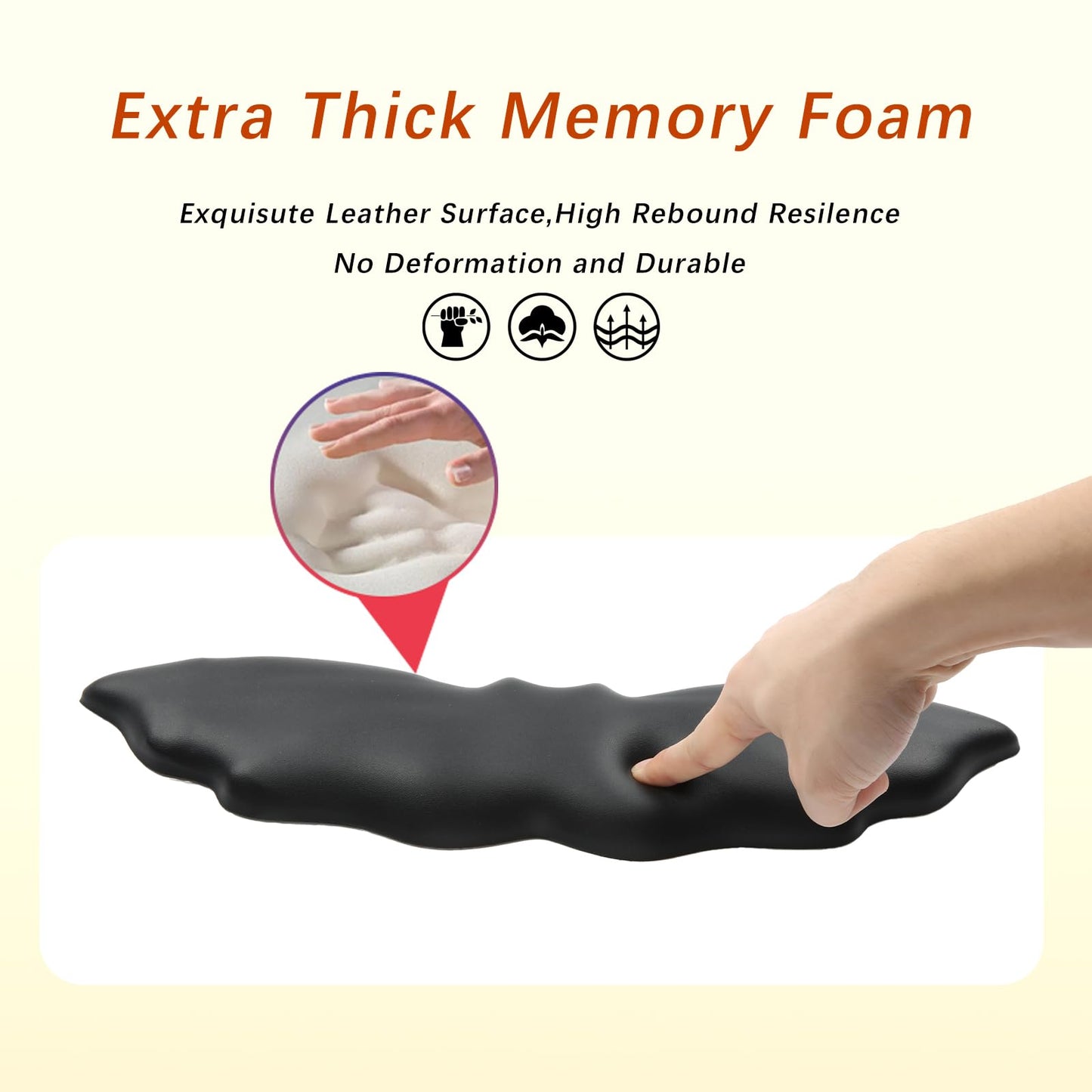 Tscuite Keyboard Wrist Rest - Soft Leather Halloween Bat Wrist Pad for Mouse Wrist Rest with Non-Slip Base, Wrist Pad for Keyboard,Arm Rest for Desk Computer Laptop Mac Gaming Office Black