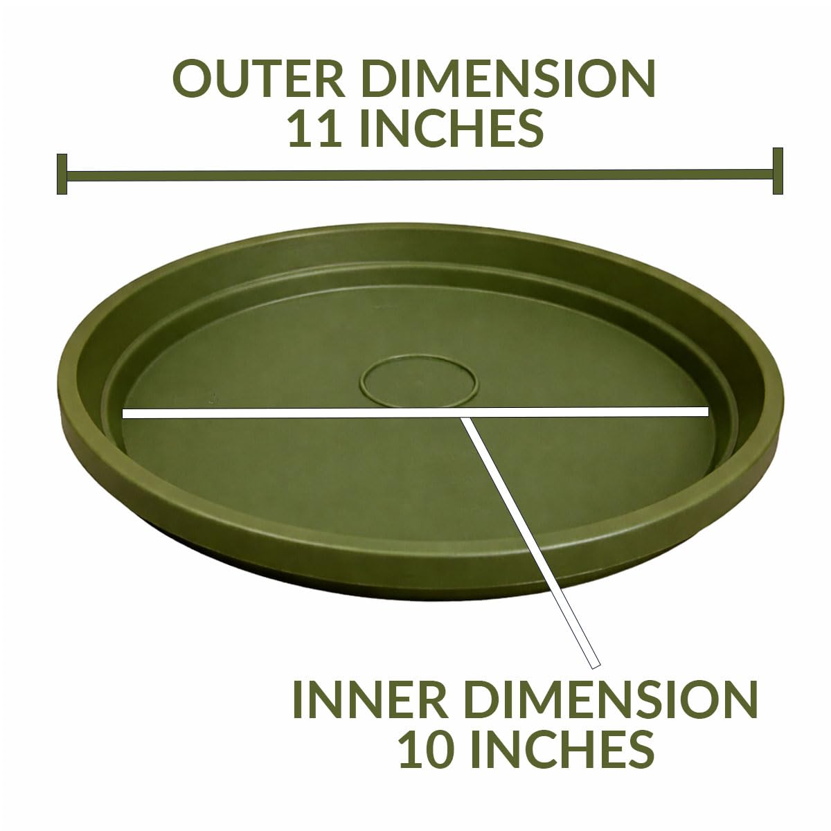 smart spring 10 Inch Plant Pot Tray USA Made – Durable Plastic Flower Pot Saucer – Plant Water Catcher for Indoor Outdoor Garden (6, Sagebrush Green)