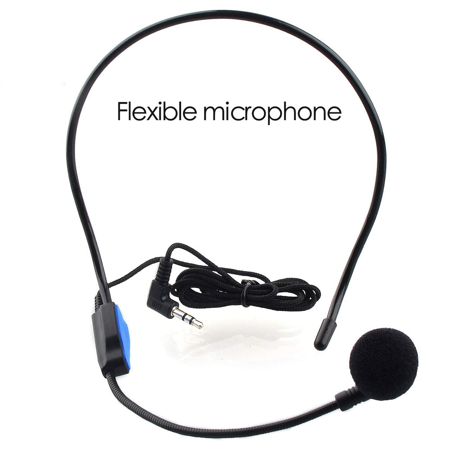Voice Amplifier 12W Rechargeable PA System (1200mAh) with Wired Microphone for Teachers, Coaches, Tour Guide and More (Black)