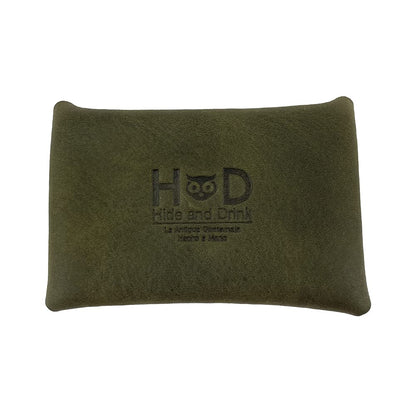 Hide & Drink, Rustic Leather Envelope Shaped Coin Case, Secret Bag Miniature World, Handmade Includes 101 Year Warranty (Dark Jade)